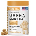 Laks Olie til Hunde - 180 Soft Chew Omega Treats for Hud og Coat - Fish Oil Blend of Essential Fedtsyrer, Omega 3 og 6, Vitaminer, Antioxidanter og Min - Made in USA