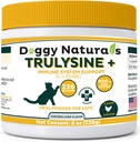 Trulysin Plus L- Lysin til Cats Immunsupport Oral Powder 8oz / 226g - Katte og killinger i alle aldre, nysen, Runny Næse Squinting, Watery Eyes Chicken Lever Flavor (U.S.A) (226 Bedste (900mg / Scoop))
