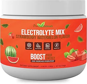 Electrolyte Powder - Refreshing Workout Recovery Electrolytes, Sugar Free, Gluten Free & Vegan, Pure Keto & Paleo Hydration Beverage, Immune Boosting Vitamins (198 Grams, Strawberry Watermelon)