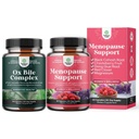Bundle of Digestive Enzymes with Ox Bile Supplements for No Gallbladder for Pancrease Cleanse & Detox and Herbal Menopause Supplement - Female Hormone Balance for Night Sweats Hot Flashes Mood Swings