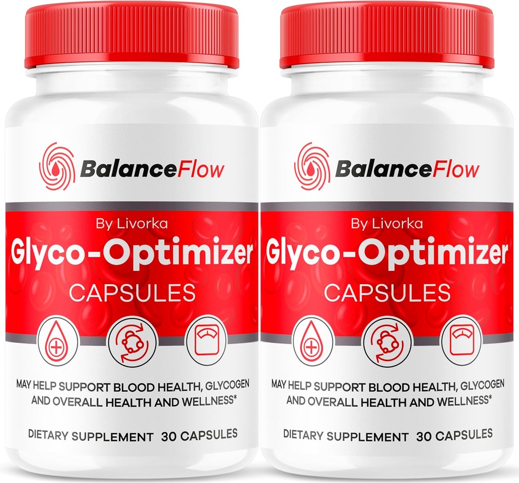 (2 Pack) Balance Flow Glyco Optimizer, Balance Flow, Balance Flow Glycol Optimizer Supplement, BalanceFlow Support Kapsler, Balance Flow Blood Support Advanced Formel, 60 Kapsler til 2 Måneder