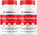 (2 Pack) Balance Flow Glyco Optimizer, Balance Flow, Balance Flow Glycol Optimizer Supplement, BalanceFlow Support Kapsler, Balance Flow Blood Support Advanced Formel, 60 Kapsler til 2 Måneder