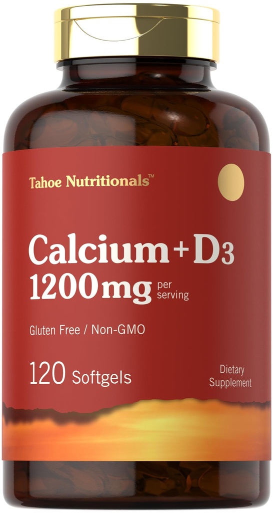 Carlyle Calcium 1200 mg with Vitamin D3 | 120 Softgels | Non-GMO & Gluten Free Supplement for Men and Women | Tahoe Nutritionals