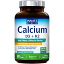 Innate Vitality Calcium Supplement, 1200 mg High Potency with 5000 IU Vitamin D3 & K2 MK7, Enhanced Absorption, for Bone Density, Strength & Immunity, Non-GMO, Easy to Swallow, 60 Tablets