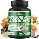 BMVINVOL Psyllium Husk Fiber Supplement t med Fenugreek, Apple Cider Vineddike, gurkemeje, Ingefær, Black Pepper- fordøjelse Health Support - 60 kapsler