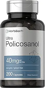 Horbäach Policosanol 40 mg 12, 200 Kapsler 125, ikke-GMO og Gluten Free Supplement