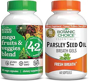 Botanic Choice - Mega Fruits & Veggies og Persley Seed Oil Bundle - Energy Balance & Breature Freshener Kosttilskud til voksne