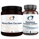 Design til sundhed Magnesium Glycinate Complex (60 kapsler) & Hele kroppen Collagen (30 Servere) Bundle - Høj Absorption Magnesium med Premium Collagen pulver til støtte knogler, hud og joints