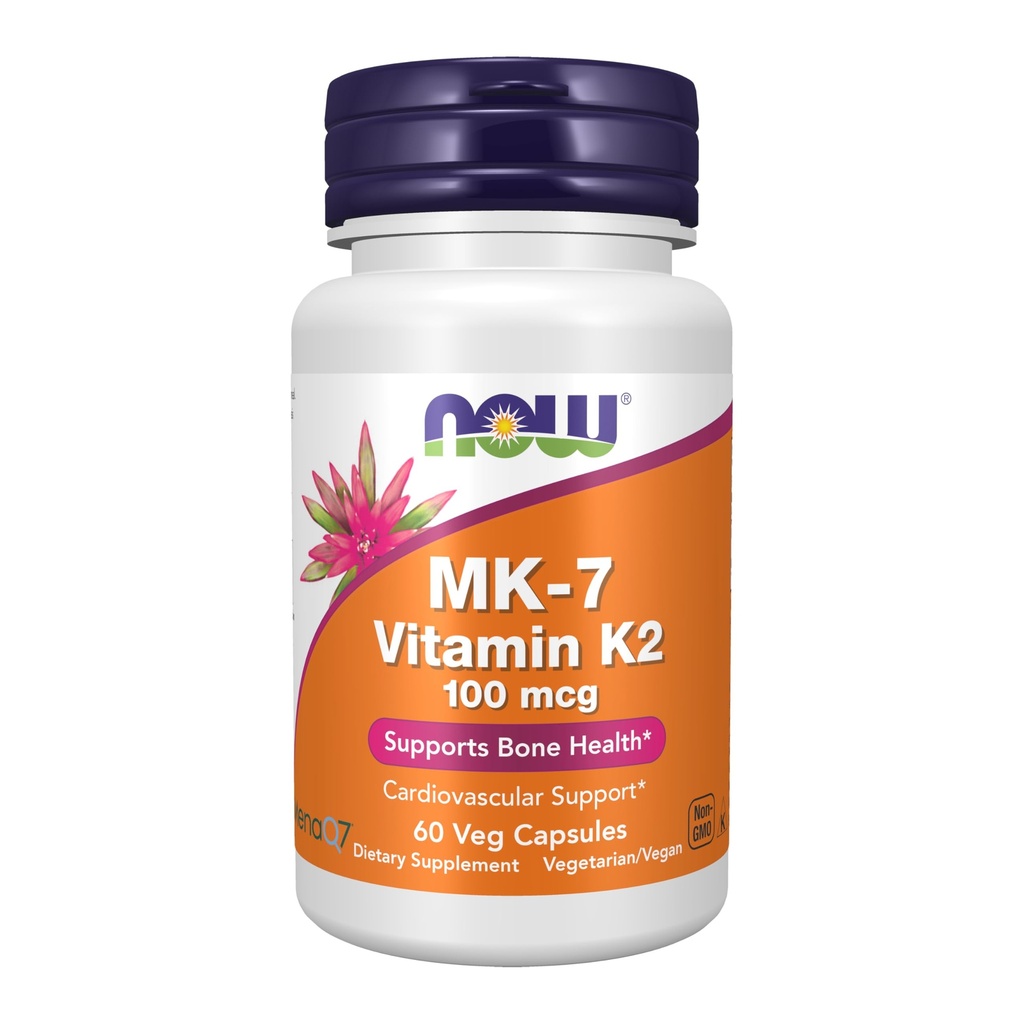Now Foods MK- 7 Vitamin K-2 100 mcg Veg Kapsler, 60 Greve (3 Pack)