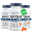 GLP-1 XLR8 Supplement for Weight Loss, Digestion, Constipation, Bloating Relief with Akkermansia 2.6 Billion AFU Live Prebiotic Probiotic Postbiotic Gut Health + Berberine for Women Men 180 Capsules