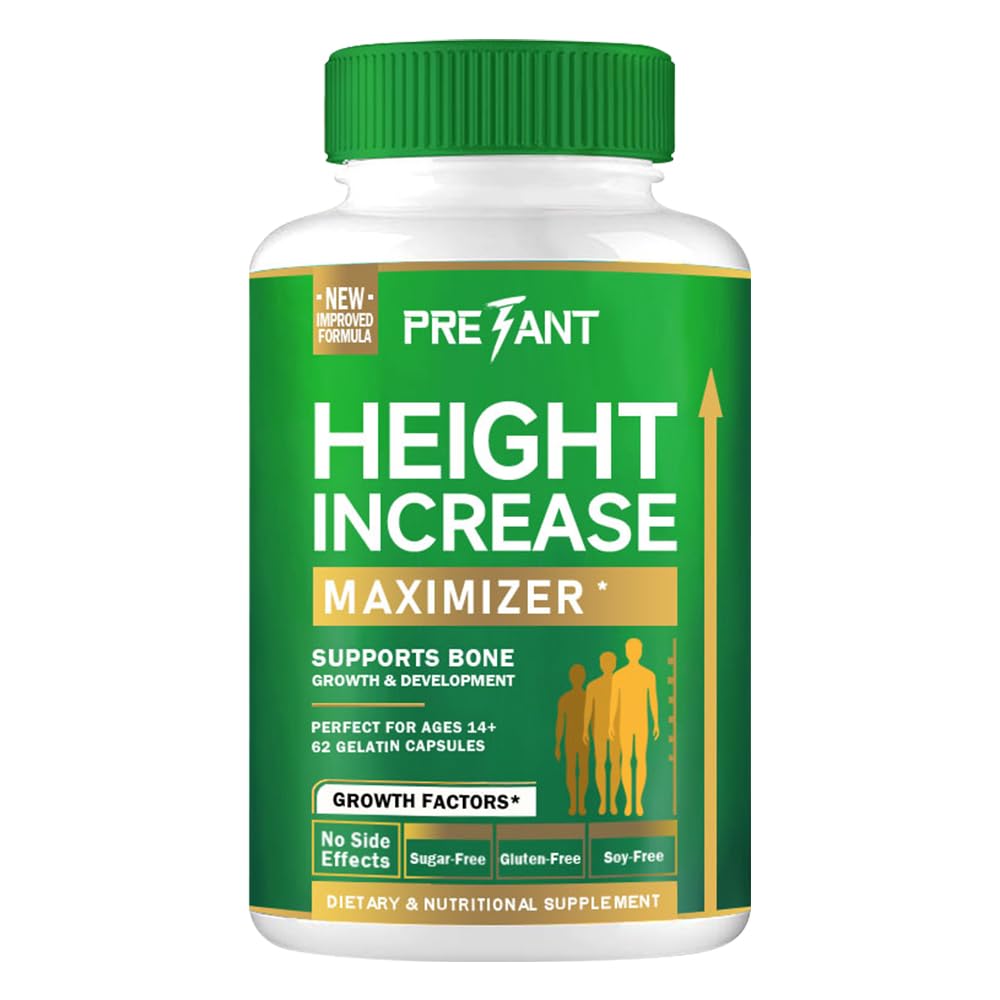 PRETANT- Growth Capsules to Grow Taller - Height Increase Maximizer with Calcium for Bone Strength -Natural Get Taller Supplement for Adults, Teens & Kids - Dietary Edible Healthcare Fitness