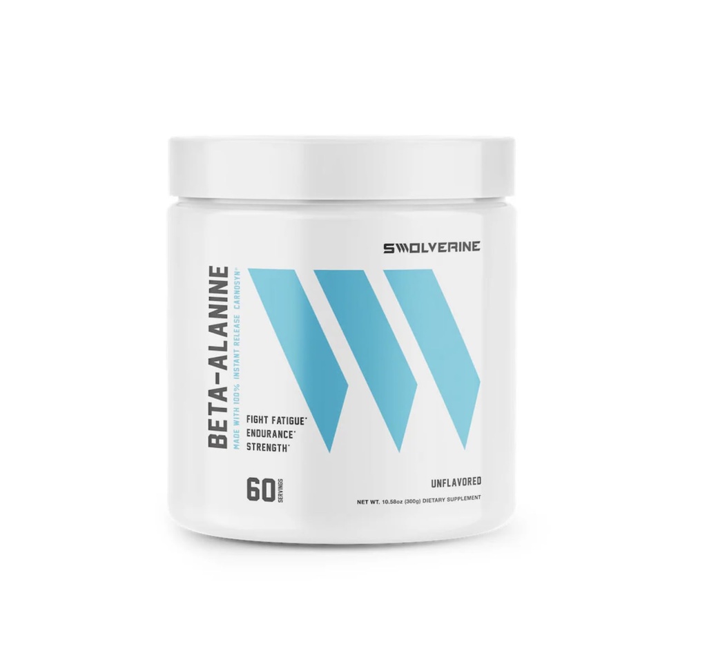 Swolverine Beta- Alanine; CarnoSyn, Instant- Release Amino- Acid, Delays muskeltræthed, Øger muskuløs udholdenhed, Unflavored, 5g Per Serving, 300g (60 Servere)