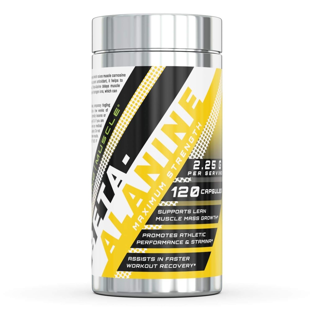 Amazing Muscle Beta alanine Amino Acid Yep 124; 2250mg Per Serving Yep 124; Ideal Pre & Post Workout Supplement; 124; Unflavored Mep 124; 120 Kapsler