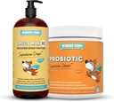 WONDER PAWS Omega Max Fish Oil Plus Probiotiske Chews - for Hund fælles sundhed, Skin Fugt, Gut Sundhed & Daglig Wellness - Omega Max 16 Ounces - Probiotiske 90 Chews
