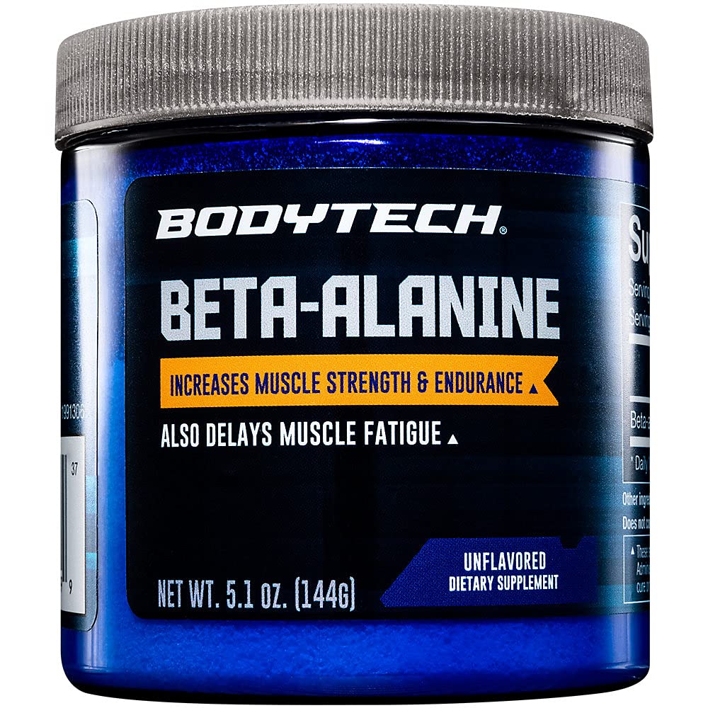 BodyTech Beta- Alanine Powder - Understøtter muskel Endurance, Performance & Workout Kapacitet - Unflavored (5.1 oz, 90 Servering)