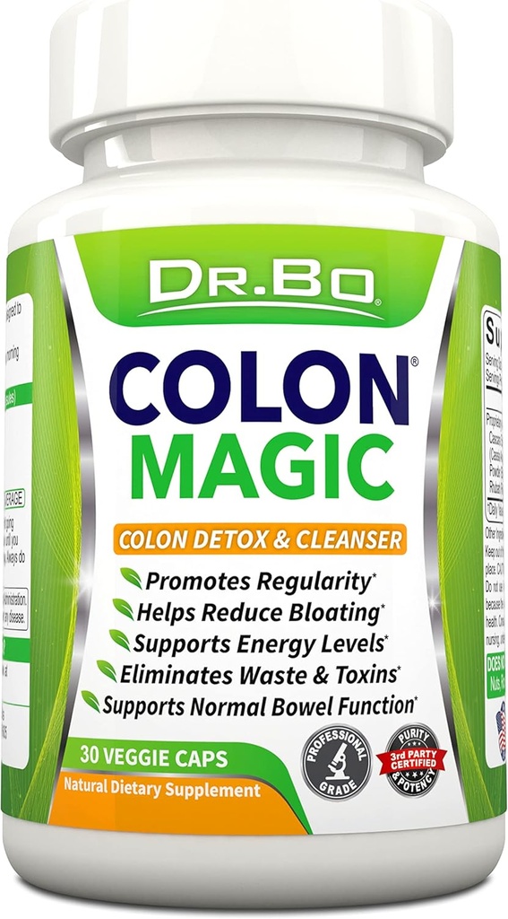 Colon Cleanse Detox Formel - Natural tarm Cleanser Pills til Intestinal Bloating & Hurtig fordøjelsesrengøring - Daglig Forstoppelse Relief Supplement Gut, Belly, Mave - Kvinder Mænd Urtevægt Flush