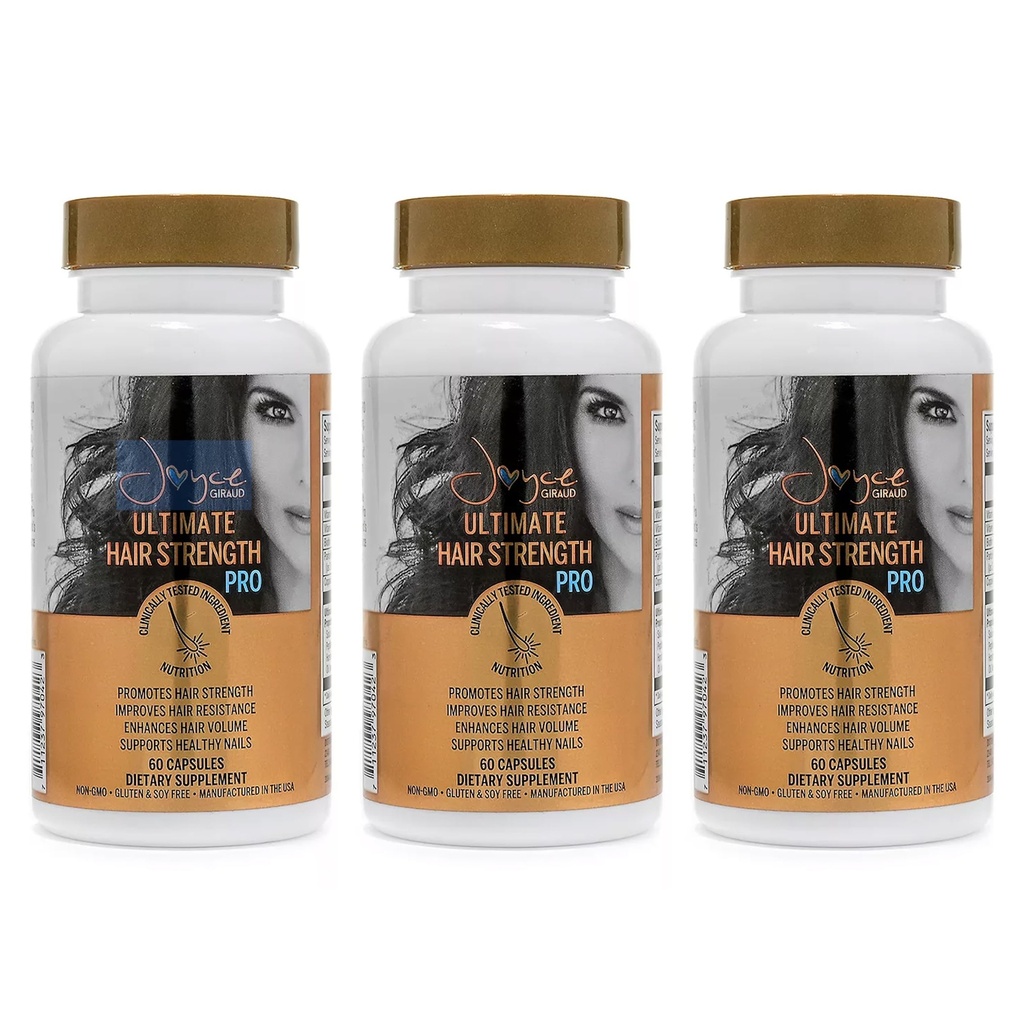 Joyce Giraud Ultimate Hår Strength Supply, 90- Day Supply, Scientific Formulated to Reducere hårtab, 180 Kapsler