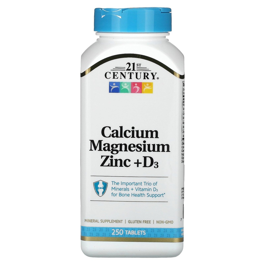 21st Century Cal Mag Zinc +D Vitamin - 90 Tablets, Pack of 2