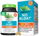 Zenwise Health No Bloat fordøjelsesenzymer til Gut Health, Gas & Bloating Relief - Multi Enzymes fordøjelse tillæg med probiotika, Ingefær, gurkemeje Mælkebøtte & Lactase - Mænd og kvinder - 100 Tæl
