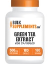 BulkSupplements.com Green Tea Extract Kapsler - Green Tea Supplement, Green Tea Extract 500mg, Green Tea Pills - Vegan & Gluten Free, 1 Kapsel per servering, 180 Veg Kapsler (Pack of 1)