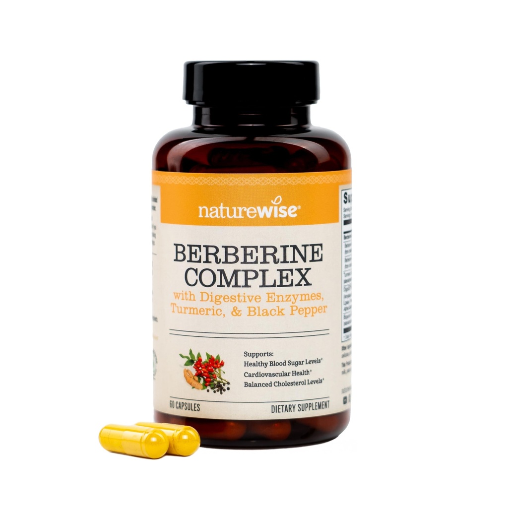 NatureWise Berberine 1000mg - Berberine Phytosome + HCI + Turmeric & Digestive Enzymes - Supports Healthy Blood Sugar + GI + Metabolism + Cholesterol - Non-GMO, USA Manufactured - [30 Day Supply]