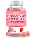 Collagen Gummier til kvinder, Hydrolyzed Collagen Peptider Gummier med Biotin, Collagen Kosttilskud Gummy med vitamin B12, C, D, Zink til hår hud negl