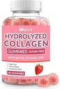 Collagen Gummier til kvinder, Hydrolyzed Collagen Peptider Gummier med Biotin, Collagen Kosttilskud Gummy med vitamin B12, C, D, Zink til hår hud negl