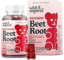 Wild & Organic Beet Root Gummies 12000 mg - Red Beets Supplements for Women and Men with Beetroot Powder - 60 Pectin- Based Chews