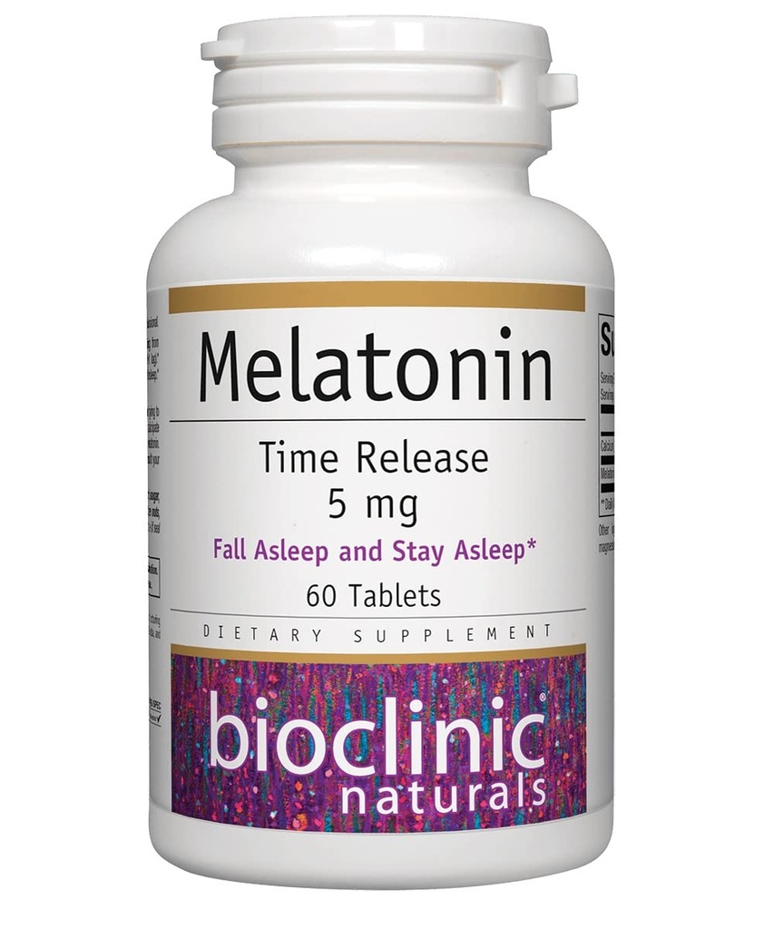 Bioklinical Naturals, Melatonin Time Release 5 mg 60 faner