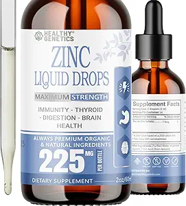 Liquid Zinc Drops for Kids, Men and Women | Organic Ionic Zinc Sulfate | Immunity, Mood, Brain Thyroid | 30 Day Supply| 2 Oz