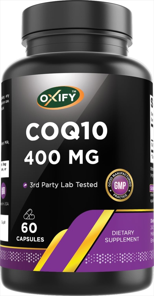 Oxify COQ10 400 mg | 60 Capsule | Gluten-Free, Non-GMO | Supplement Made in USA