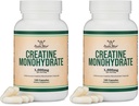 Kreatin monohydrat kapsler - 1g per servering, 120 Greve - Ingen Fyldere, Vegan Safe, Non- GMO, Gluten Free by Double Wood (Pack of 2)