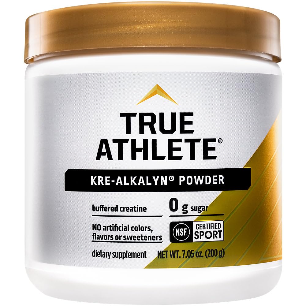 True Athlete Kre-Alkalyn Powder, Unflavored, Buffered Creatine Supplement for Men & Women, NSF Certified for Sport Formula, Pre Workout & Post Workout Supplement, Gluten Free, 7.05 Oz, 200 Servings