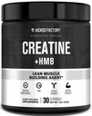 Jacked Factory Creatine HMB Powder Supplement with Creatine Monohydrate & HMB for Men & Women for Muscle Growth, Increased Strength, Enhanced Energy - 30 Servings, Unflavored