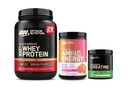 Optimum Nutrition Starter Pack: Mikroniseret Creatin monohydrat pulver (60 Servere), Amino Energy Tropical Sunrise (30 Servere) og Gold Standard 100% Whey Dobbelt Rich Chokolade (29 Servere)