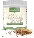 Lignans for Life - Natural Bulk Ground Flaxseed Powder - Omega 3 & 6 Fedtsyrer Fyldt High Fiber Antioxidanter - Støtte sundt hjerte & hår, sundt immunsystem - 60 Servere 80mg per fane, 1 pakke