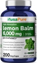 NusaPure Lemon Balm 30: 1 Extract, 200 mg Tilsvarende 6000mg Per Vegan Caps - 200 Count Non- GMO, Vegan Bioperine