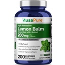 NusaPure Lemon Balm 30: 1 Extract, 200 mg Tilsvarende 6000mg Per Vegan Caps - 200 Count Non- GMO, Vegan Bioperine