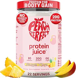 Peach Perfect Whey Protein Powder for Women, Ananas Mango Protein Juice for Women, 20g Clear Whey Protein Isolate Per Serving for Muscle Support, Meal Erstatning Shake, Protein Water, 22 Servere