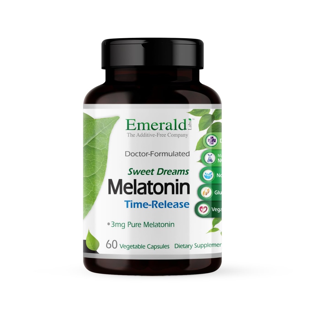 NØDVENDIGE ETIKER Sweet Dreams Melatonin Time- Release - Melatonin Sleep Support - Understøtter sunde søvnmønstre - 60 grøntsagskapsler (op til 60-dages forsyning)