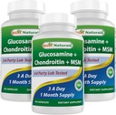 Bedste Naturals, Glucosamin Chondroitin MSM Kosttilskud, 2600 mg per servering, 90 kapsler (90 greve (pakke med 3))