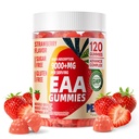 Kæledyr Pure EAA Gummies 120 Gummies (Jordbær), Essential Aminosyrer - Alle 9 Essential Aminos (EAA) og All Branched- Chain Aminos (BCAA), Non- GMO, Gluten Free, Vegetarisk Friendly