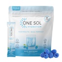 One Sol BCAA & Electrolyte Powder for Hydration & Energy, All- Natural Formel, 100% Vegan, Non- GMO, Gluten Free & Soy- Free, fremmer muskelvækst & Inddrivelse, Natural Blue Raspberry Flavor