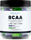Primal BCAA Variety Pack, Blå Hindbær + Great Ape Green Apple Flavored (20 Stickpacks) - 7G BCAA pr Servering, Forgrenet kæde Aminosyrer