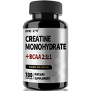 Micronized Creatine Monohydrate 6000MG Capsules with BCAA2:1:1 – Active Ingredients Support Strength & Recovery – Creatine Supplements for Men & Women – Vegan, Non-GMO, Gluten-Free – 180 Capsules