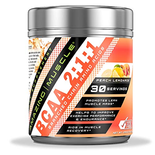 Amazing Muscle BCAA 2: 1: 1 Forgrenet kæde Aminosyrer Supplement XX 124; 6000 Mg Per Servering