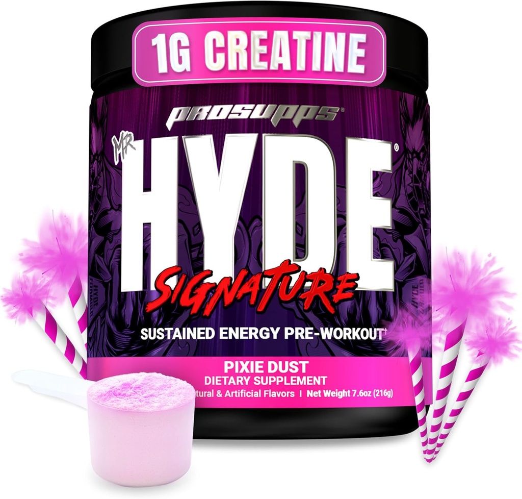 PROSUPPS Mr. Hyde Signature Pre Workout Pulver med Creatin, Beta Alanine & Koffein - Performance, Energy & Endurance - Ren Fitness & Gym Kosttilskud til mænd og kvinder (Pixie Dust, 30 Servering)