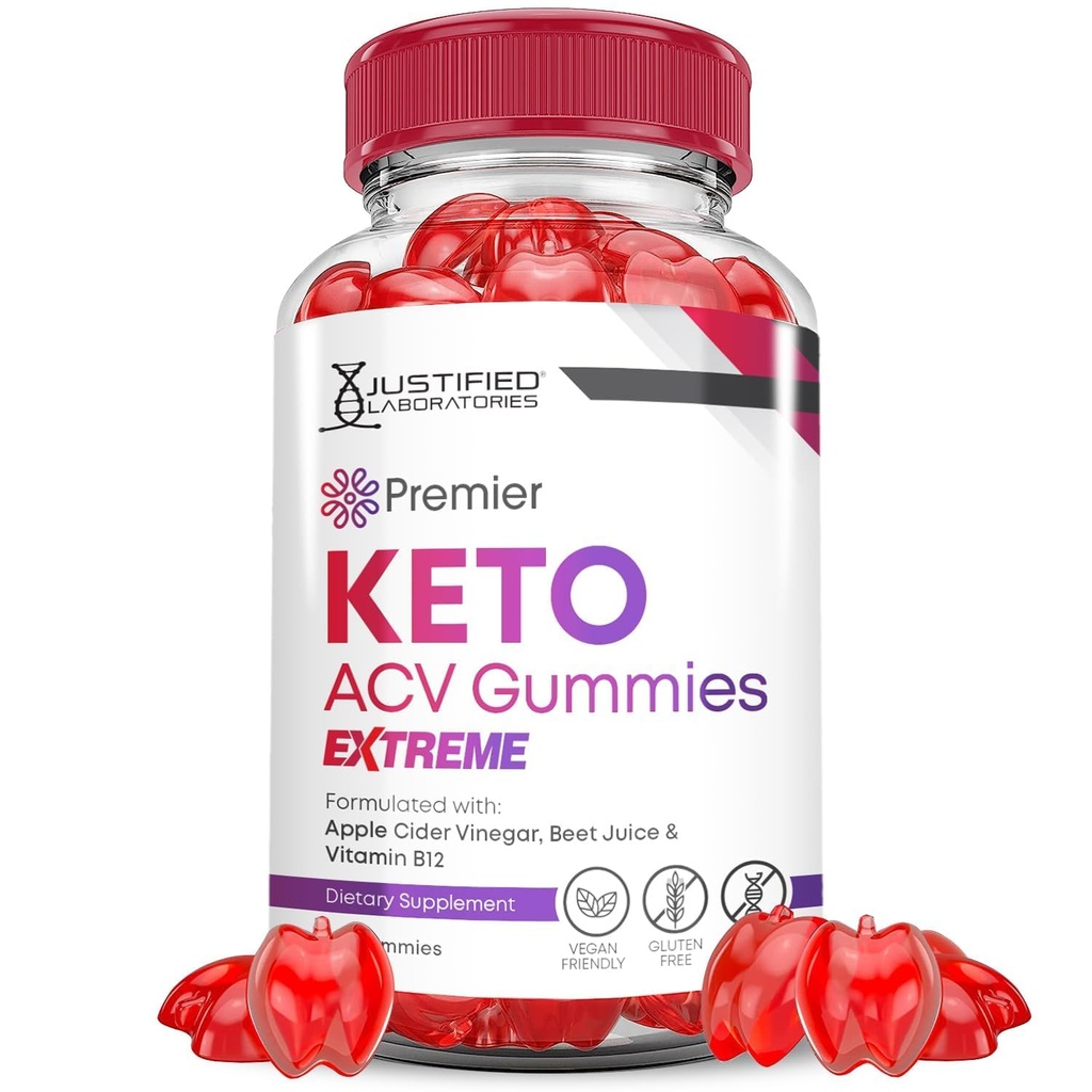 Premier Keto ACV Gummies Extreme 2000MG Premier Keto Gummies Apple Cider Vinagar Formuleret med Pomegranat Beet Juice Powder B12 Vegan Non GMO 60 Gummys