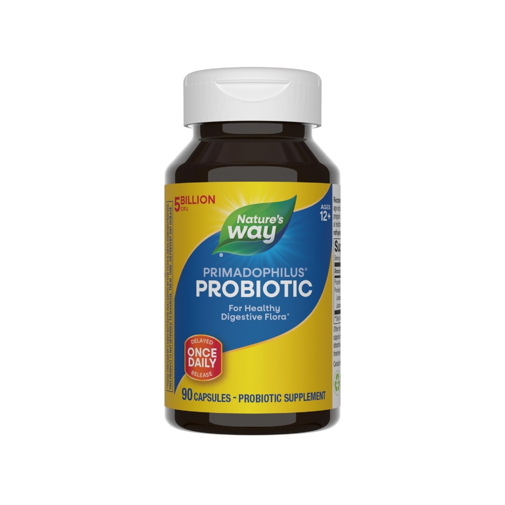 Nature 's Way Primadophilus Probiotic, Sund fordøjelig Flora *, 5 milliarder CFU per servering, Hold køleskab, 90 kapsler (Packaging May Vary)