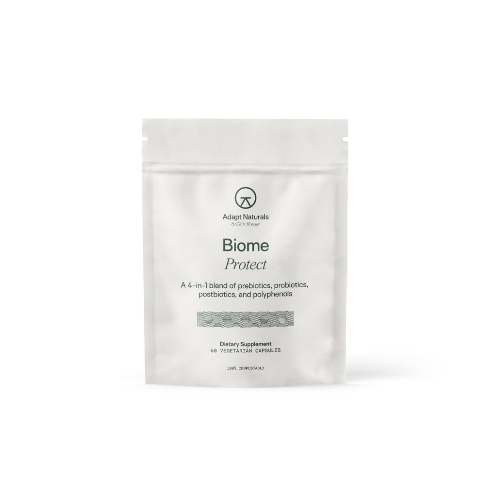 Adapt Naturals 4- in-1 Biome Protect Prebiotics, Probiotika Supplement Postbiotika & Polyphenoler til Microbiome, Gut Health & Defense for Women & Men, 30 Day Supply